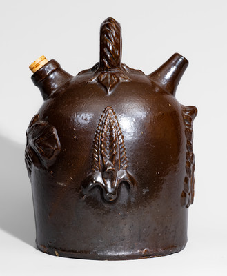 Rare Ohio Stoneware Harvest Jug w/ Applied Corn Motifs