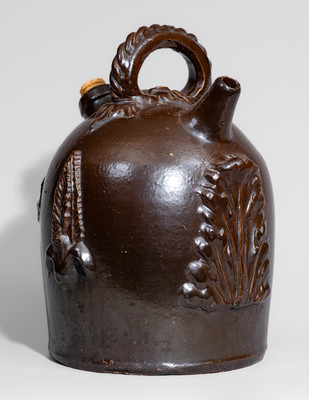 Rare Ohio Stoneware Harvest Jug w/ Applied Corn Motifs