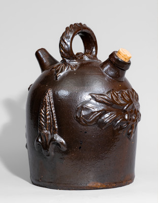 Rare Ohio Stoneware Harvest Jug w/ Applied Corn Motifs