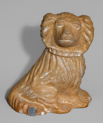 Fine Large-Sized "Flat Head" Ohio Sewer Tile Spaniel, late 19th century