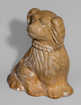 Fine Large-Sized "Flat Head" Ohio Sewer Tile Spaniel, late 19th century