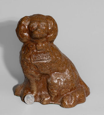 SUPERIOR / CLAY CORP / UHRICHSVILLE, OHIO Sewer Tile Spaniel, Incised "BUD"