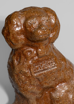 SUPERIOR / CLAY CORP / UHRICHSVILLE, OHIO Sewer Tile Spaniel, Incised "BUD"
