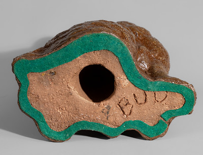 SUPERIOR / CLAY CORP / UHRICHSVILLE, OHIO Sewer Tile Spaniel, Incised "BUD"