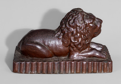 Ohio Sewer Tile Lion Doorstop, late 19th or early 20th century