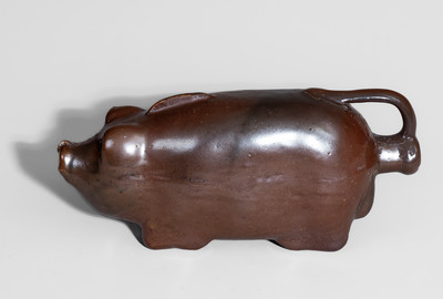 Midwestern Stoneware Pig Flask, fourth quarter 19th century