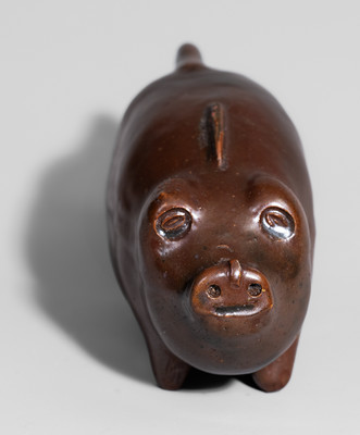 Midwestern Stoneware Pig Flask, fourth quarter 19th century