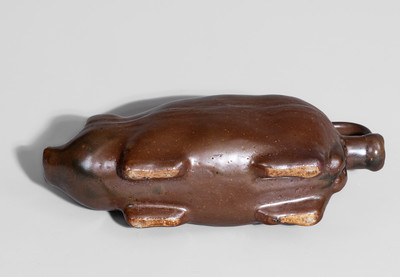 Midwestern Stoneware Pig Flask, fourth quarter 19th century