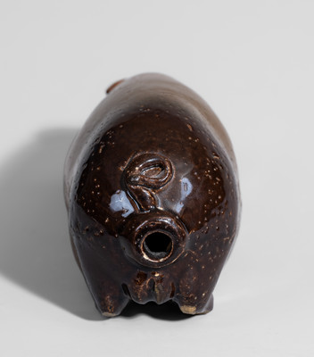 Glazed Stoneware Pig Flask, Midwestern origin, fourth quarter 19th century