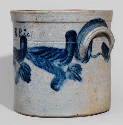 Attrib. Thomas Haig, Jr., Philadelphia, PA Stoneware Crock Inscribed "R.B. Co"