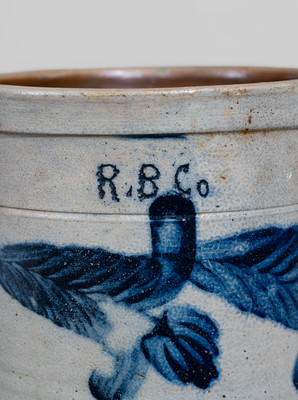 Attrib. Thomas Haig, Jr., Philadelphia, PA Stoneware Crock Inscribed "R.B. Co"