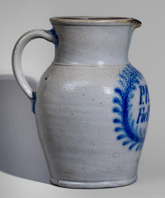 Rare Half-Gallon "P.M. Toomey / For Beer Only" Presentation Pitcher attrib. Wingender Pottery, Haddonfield, NJ