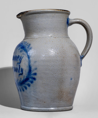 Rare Half-Gallon "P.M. Toomey / For Beer Only" Presentation Pitcher attrib. Wingender Pottery, Haddonfield, NJ