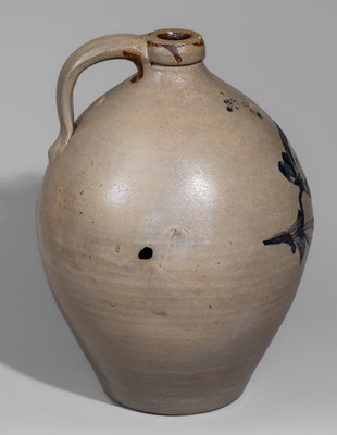 Two-Gallon T. CRAFTS & CO / WHATELY, Mass. Stoneware Jug, c1833-48