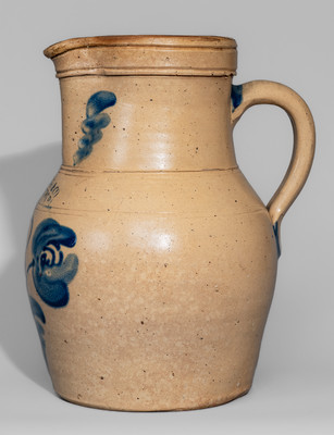 Very Rare J. YOUNG & CO. / HARRISBURG, PA Stoneware Pitcher, c1856-58