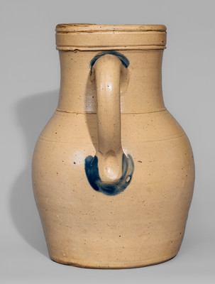 Very Rare J. YOUNG & CO. / HARRISBURG, PA Stoneware Pitcher, c1856-58
