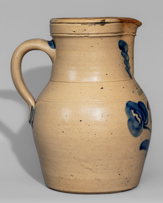 Very Rare J. YOUNG & CO. / HARRISBURG, PA Stoneware Pitcher, c1856-58