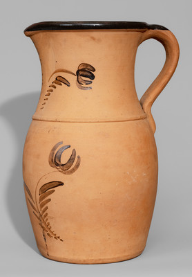 Large-Sized Tanware Pitcher, New Geneva or Greensboro, PA origin, c1885