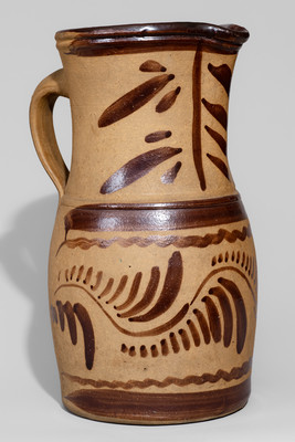 Large-Sized New Geneva or Greensboro, PA Tanware Pitcher, c1885