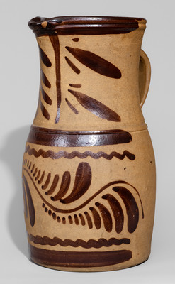 Large-Sized New Geneva or Greensboro, PA Tanware Pitcher, c1885