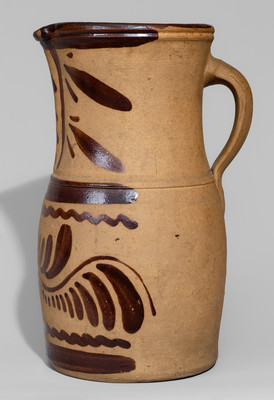 Large-Sized New Geneva or Greensboro, PA Tanware Pitcher, c1885