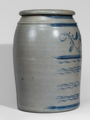 Fine Two-Gallon Western Pennsylvania Stoneware Jar w/ Elaborate Freehand Cobalt Decoration