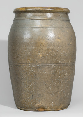 Rare SIBB J. BEIGHEL, Pleasant Unity, Westmoreland County, PA Stoneware Jar w/ Stenciled Star Motifs