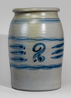 Two-Gallon Western Pennsylvania Stoneware Jar w/ Freehand Cobalt Decoration