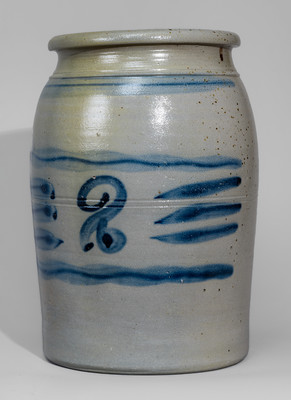 Two-Gallon Western Pennsylvania Stoneware Jar w/ Freehand Cobalt Decoration