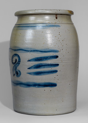 Two-Gallon Western Pennsylvania Stoneware Jar w/ Freehand Cobalt Decoration