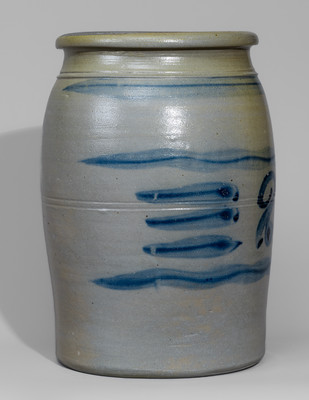 Two-Gallon Western Pennsylvania Stoneware Jar w/ Freehand Cobalt Decoration