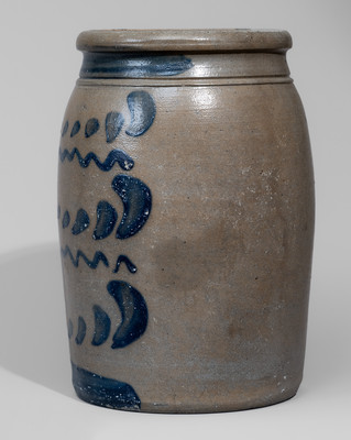 Western Pennsylvania Stoneware Jar w/ Freehand Cobalt Decoration, c1875