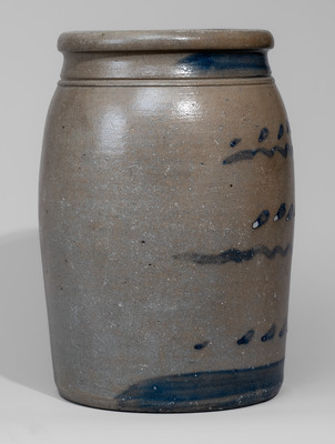 Western Pennsylvania Stoneware Jar w/ Freehand Cobalt Decoration, c1875