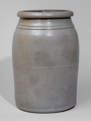 Western Pennsylvania Stoneware Jar w/ Freehand Cobalt Floral Decoration, c1870