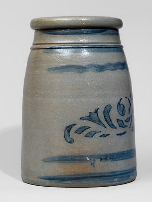 Western PA Cobalt-Decorated Stoneware Canning Jar, c1875