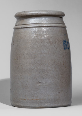 Fine "Greensboro" (Hamilton & Jones) Stoneware Canning Jar w/ Stenciled Pears Motif