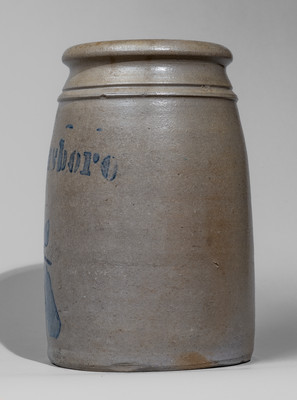 Fine "Greensboro" (Hamilton & Jones) Stoneware Canning Jar w/ Stenciled Pears Motif