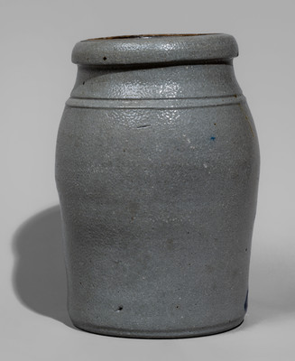 Fine Western Pennsylvania Stoneware Jar w/ Cobalt Stripe Decoration, c1875