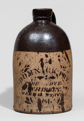 Rare Tanware Jug with Manor Station, Pennsylvania Advertising