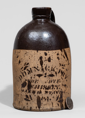 Rare Tanware Jug with Manor Station, Pennsylvania Advertising