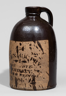 Rare Tanware Jug with Manor Station, Pennsylvania Advertising