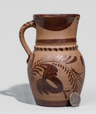 Small-Sized Tanware Pitcher, New Geneva or Greensboro, PA origin, c1885