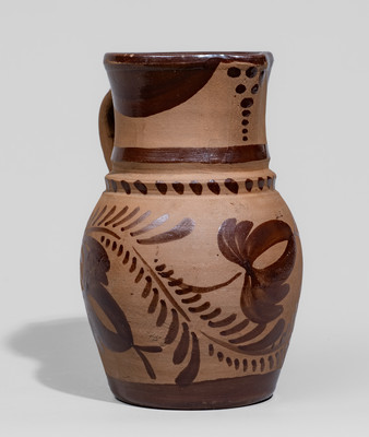 Small-Sized Tanware Pitcher, New Geneva or Greensboro, PA origin, c1885
