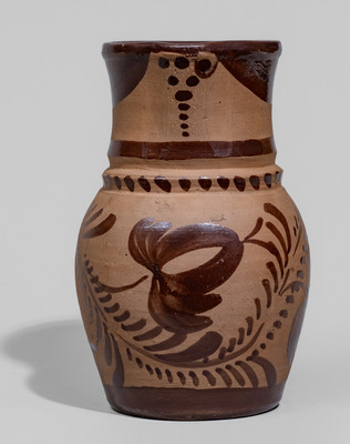 Small-Sized Tanware Pitcher, New Geneva or Greensboro, PA origin, c1885