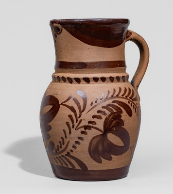 Small-Sized Tanware Pitcher, New Geneva or Greensboro, PA origin, c1885