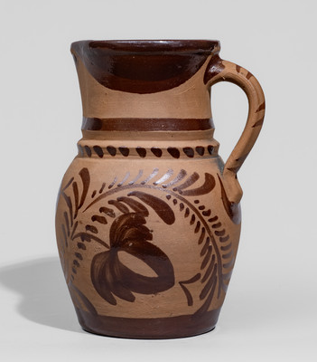 Small-Sized Tanware Pitcher, New Geneva or Greensboro, PA origin, c1885