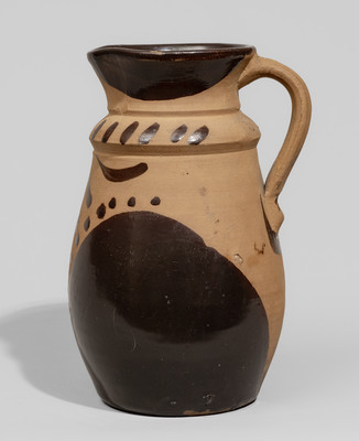 Unusual Tanware Pitcher, New Geneva or Greensboro, PA origin, c1885