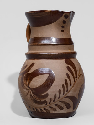 Small-Sized New Geneva or Greensboro, PA Tanware Pitcher, c1885