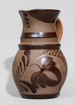 Small-Sized New Geneva or Greensboro, PA Tanware Pitcher, c1885