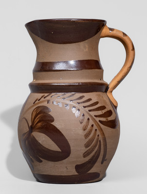 Small-Sized New Geneva or Greensboro, PA Tanware Pitcher, c1885